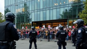 activists storm microsoft headquarters